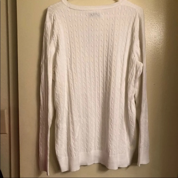 Kim Rogers Curvy White Cableknit Sweater Size 1X - Picture 8 of 8